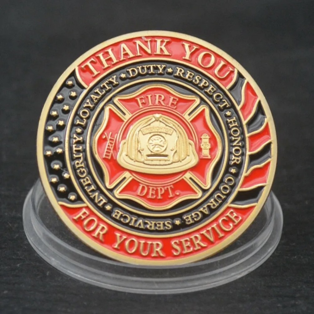 Fire Fighter Challenge Coin Bronze Tone